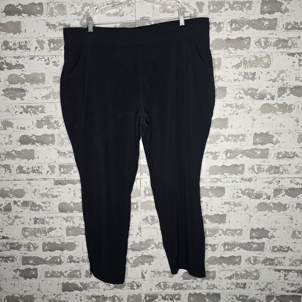 NEW Eddie Bauer Pants Womens XXL Black Departure Ankle‎ Pull On Elastic Waist